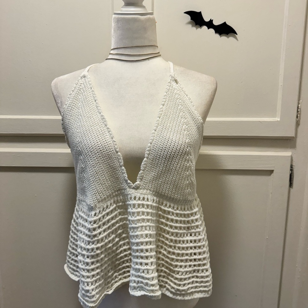 NWOT Wild Fable Ivory Knit Halter Top